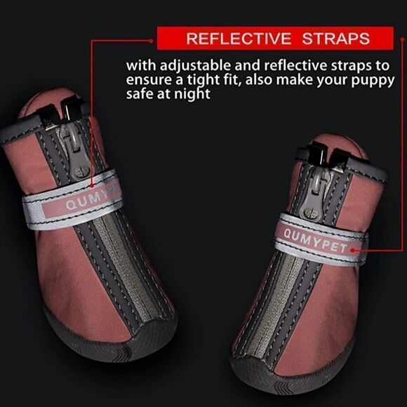 Dog Shoes for Small Dogs Paw Protectors snow Hot Pavement Waterproof size 2 - Picture 7 of 9